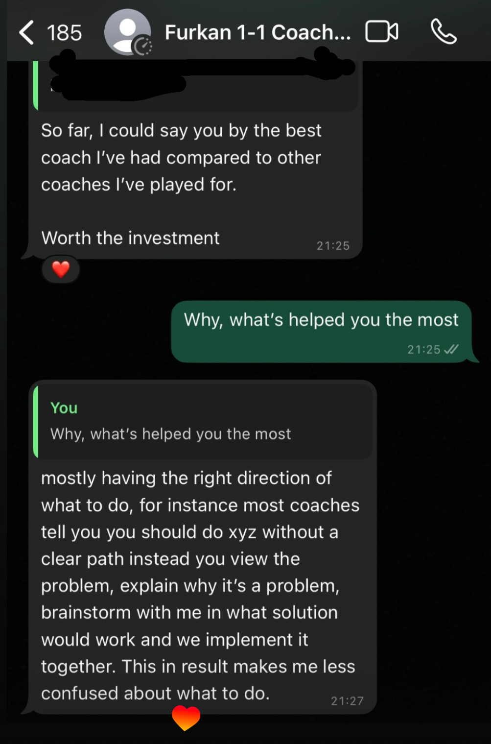Client testimonial